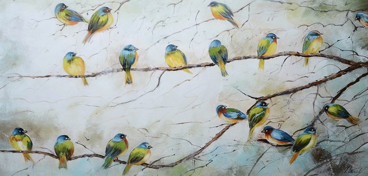 Schilderij vogels atm467 - Schilderijenshop