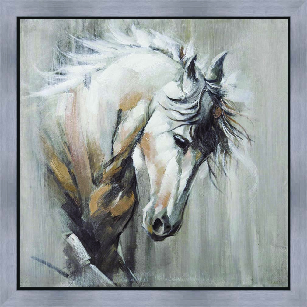 schaak Redding Oceaan schilderij paard 80x80 ca35 - Schilderijenshop