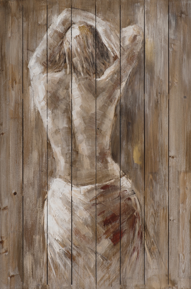 royalty bloeden betreden schilderij vrouw op steigerhout 80x120 ilxe1575 - Schilderijenshop