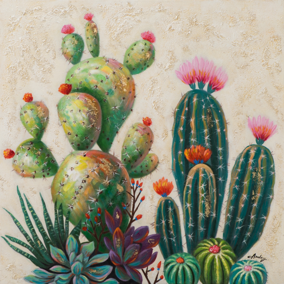 Schilderij cactus 80x80 ilxe1722