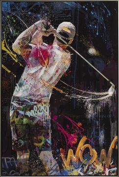 Schilderij golfer 82x122