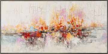 Schilderij abstract met lijst 70x140