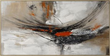 Schilderij abstract met lijst 70x140