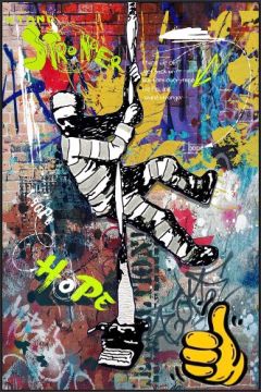 Schilderij street art 80x120 met lijst