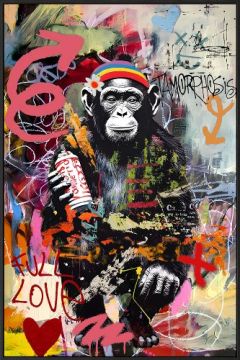 Schilderij street art 80x120 met lijst