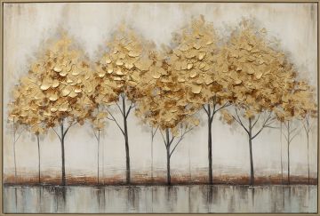 Schilderij golden trees met lijst 80x120