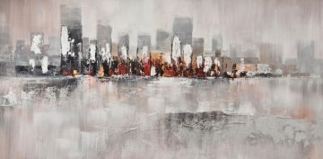 Schilderij skyline 70x140