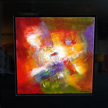 Schilderij abstract met lijst 72x72