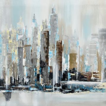 Schilderij skyline 100x100