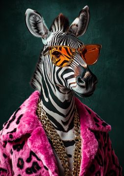 Punk zebra op glas 70x100