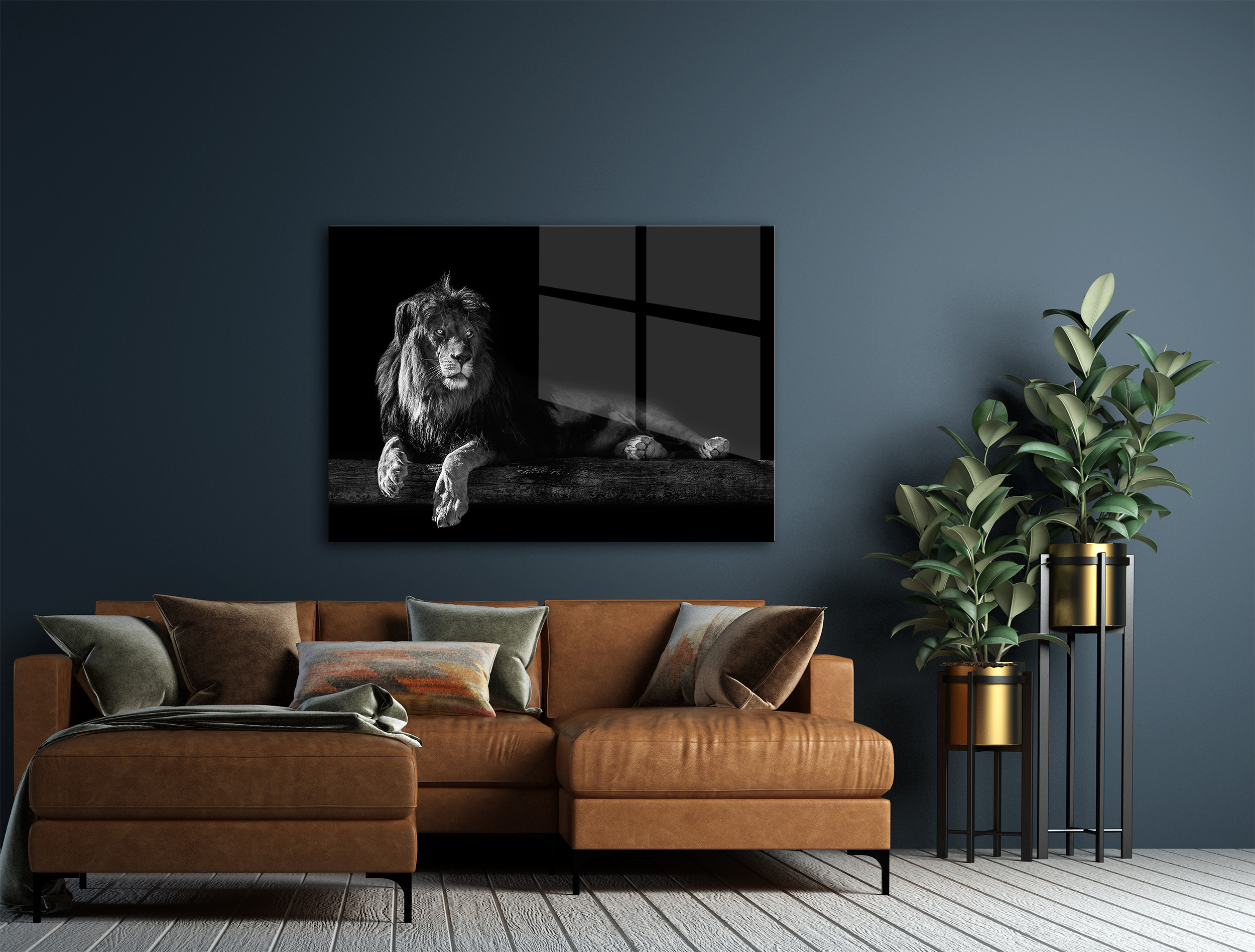 Lion op glas 70x100