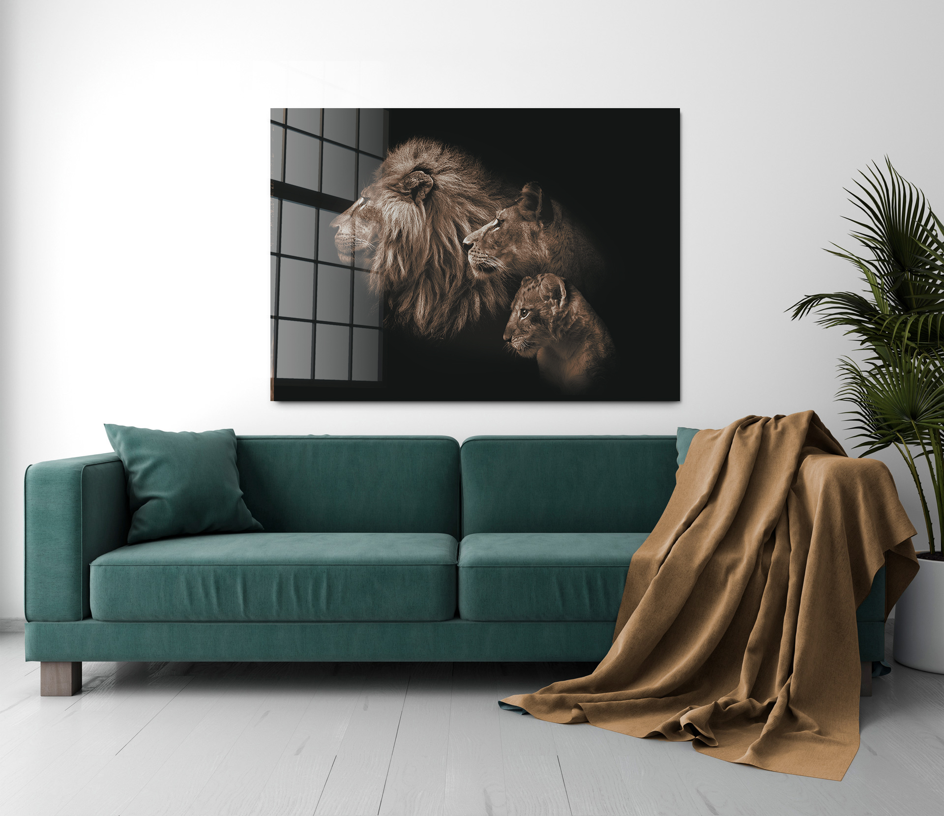 Lions power op glas 70x100