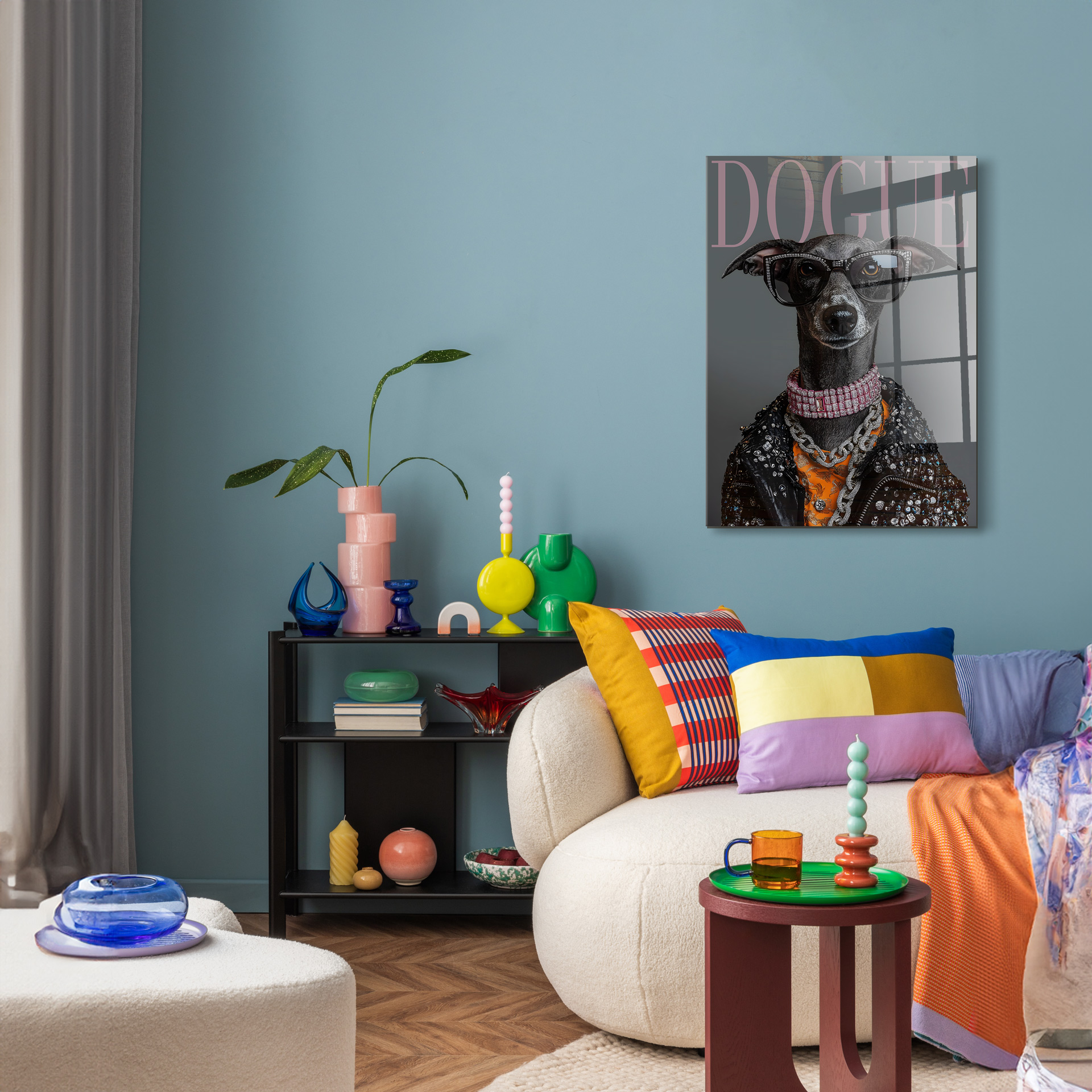 Dogue Magazine op glas 50x70