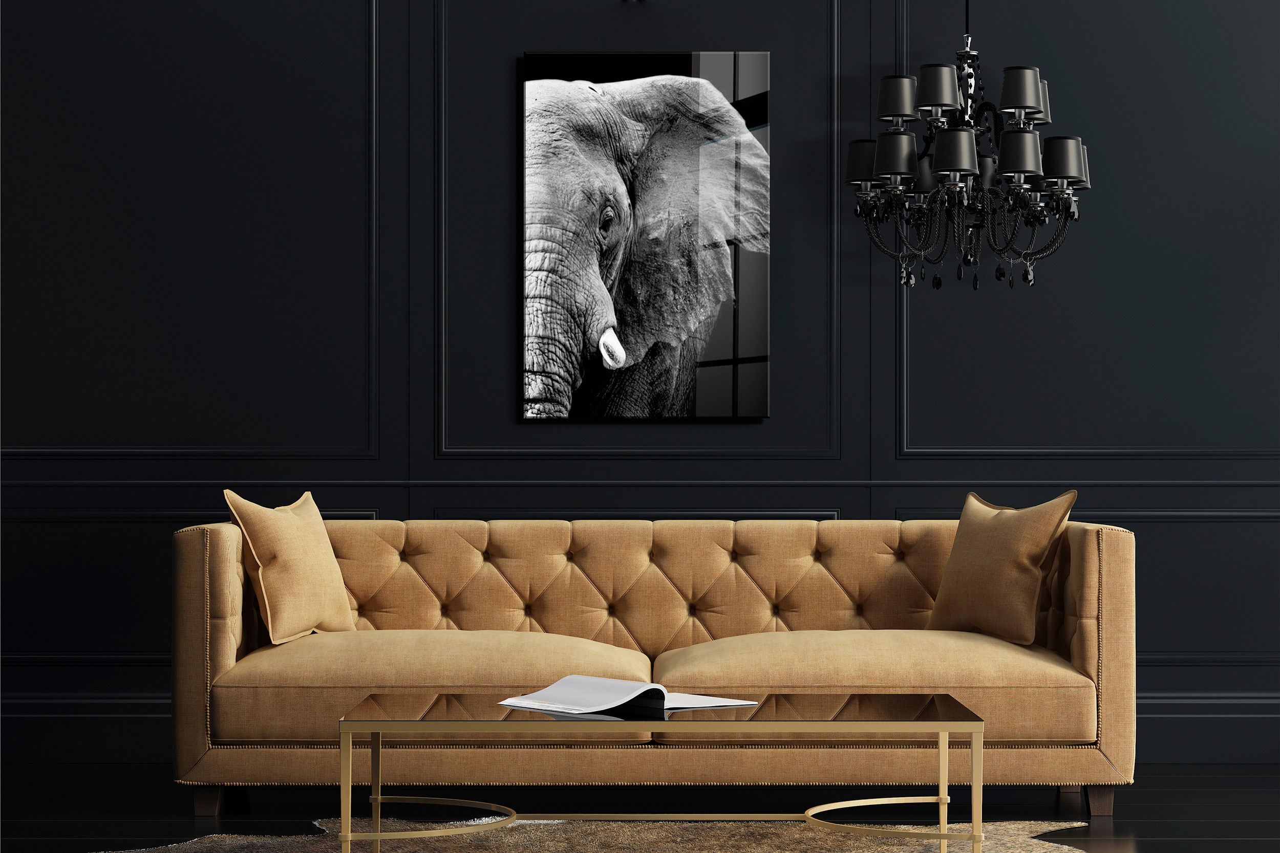 Olifant op glas 70x100